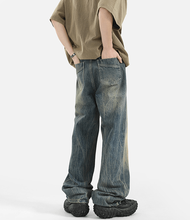 Japanese Brand × Vintage American street men's cleanfit washed straight flared jeans Size US 32 / EU 48 - 4 Thumbnail