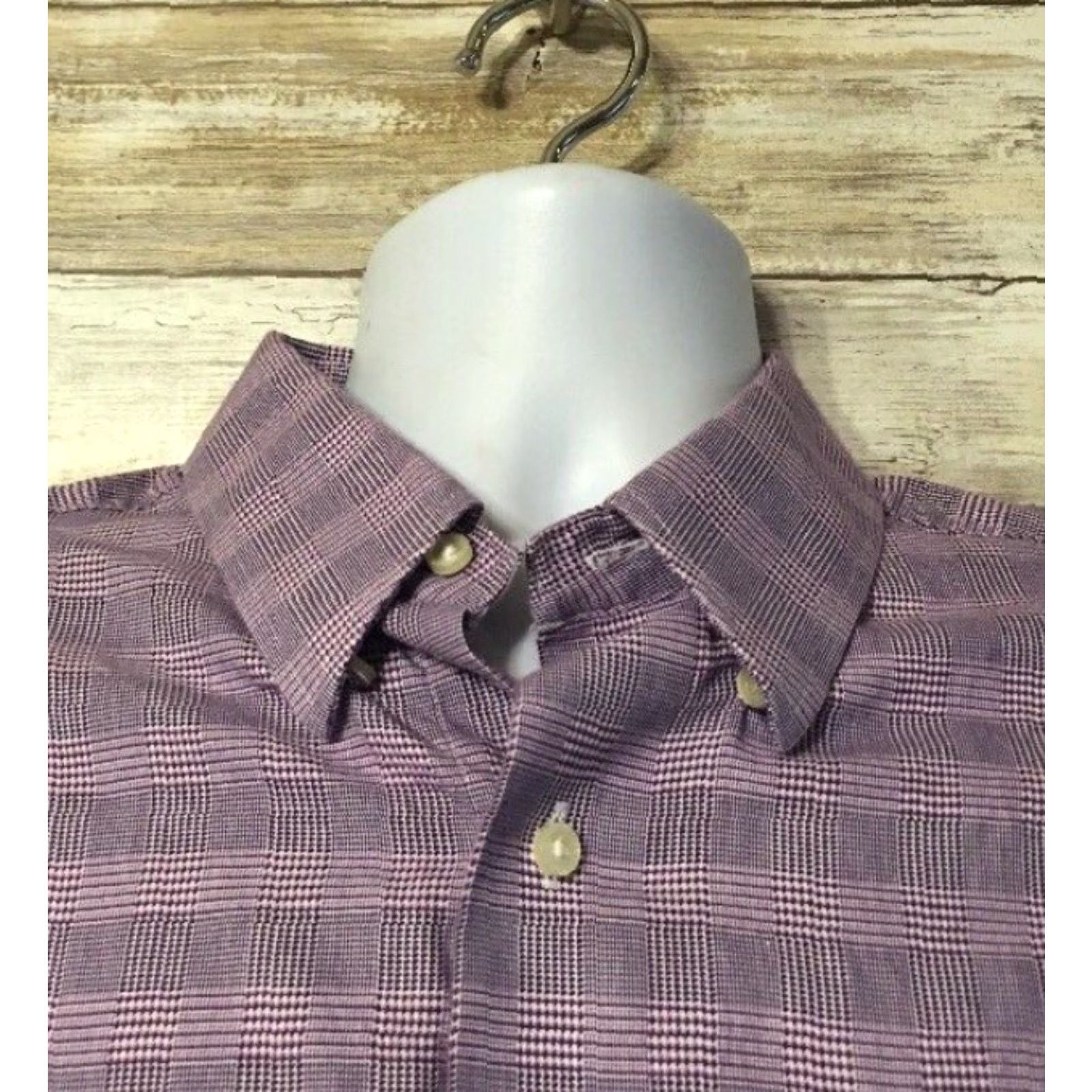 Tommy Bahama Tommy Bahama Shirt Plaid 100% Cotton Button-Down Dress Shirt Mens Size 16 32-33 Purple Size US L / EU 52-54 / 3 - 3 Thumbnail