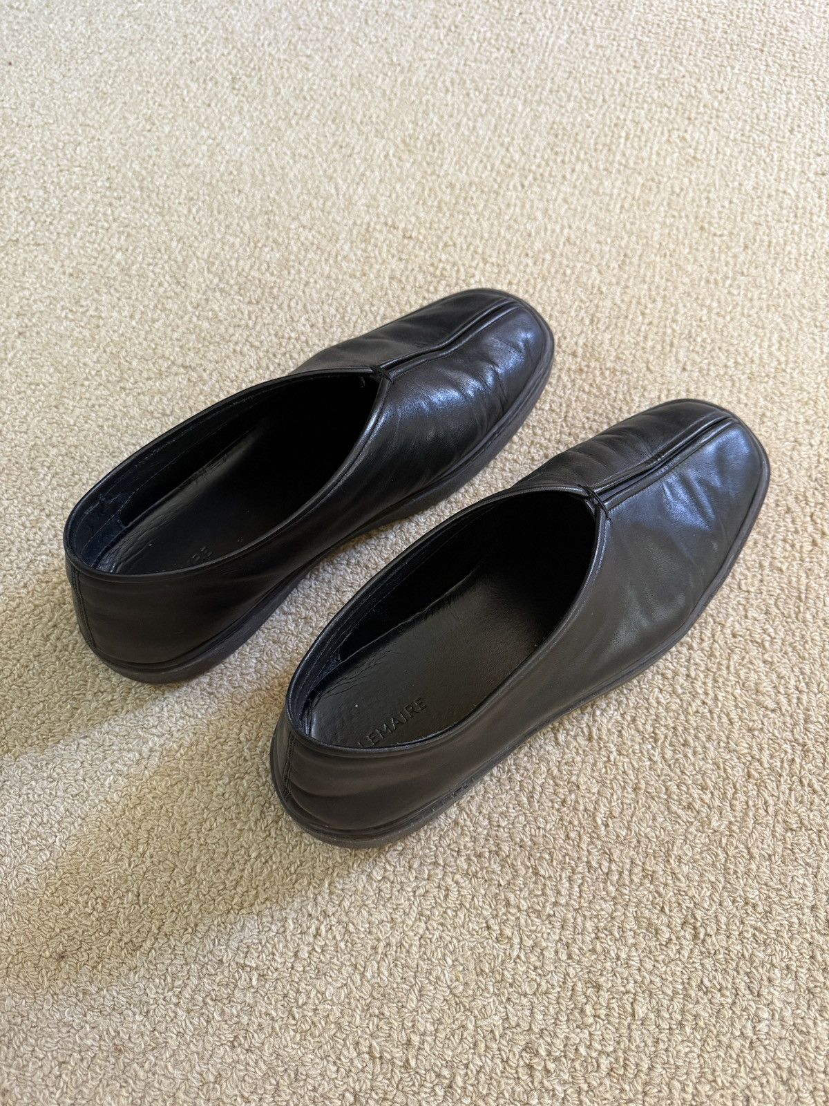Lemaire Lemaire Piped Black Leather Sneakers Size US 11 / EU 44 - 2 Thumbnail