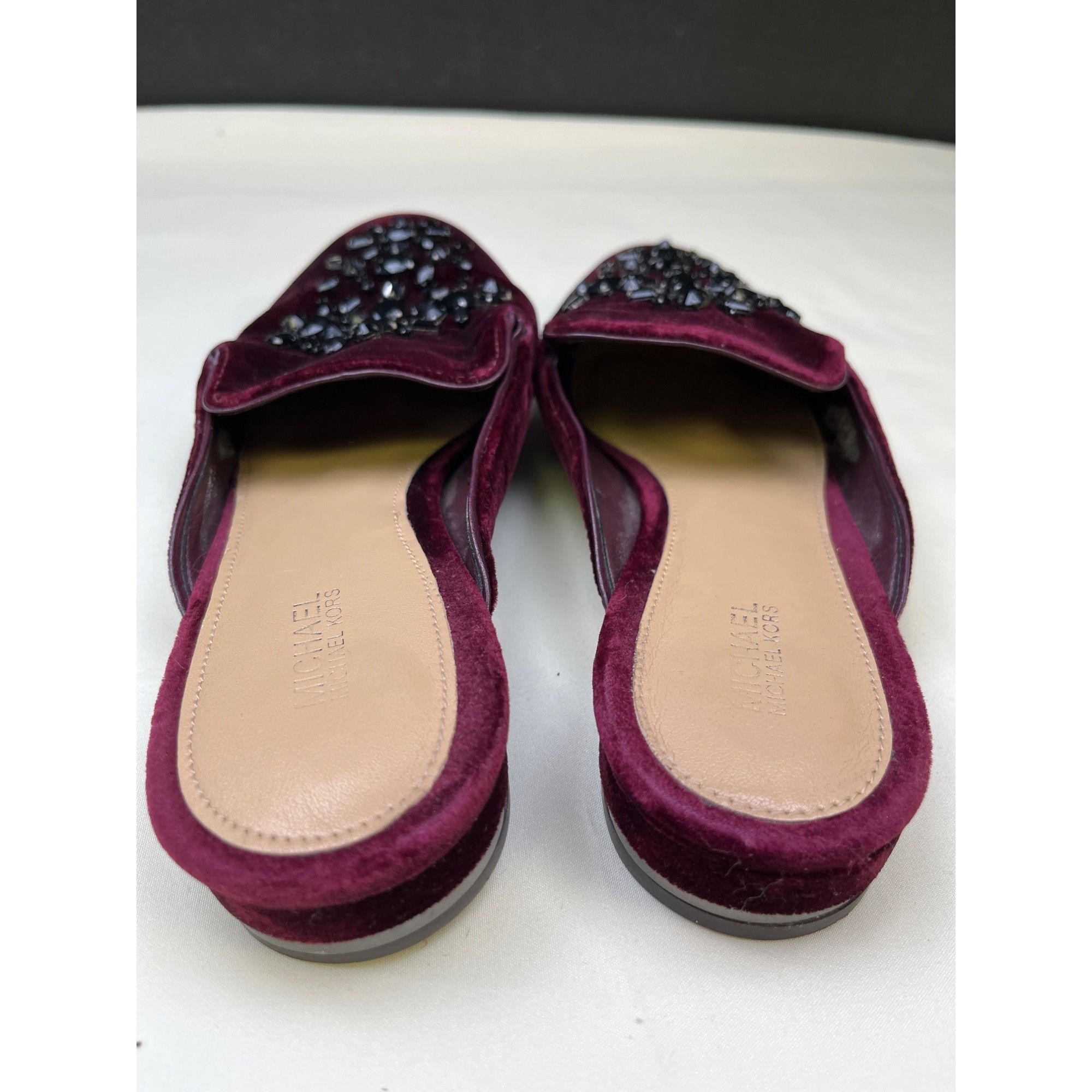 Michael Kors Michael Kors Women's Wine Velvet/Rhinestone Shoes/Slip on SI Size US 6 / IT 36 - 6 Thumbnail