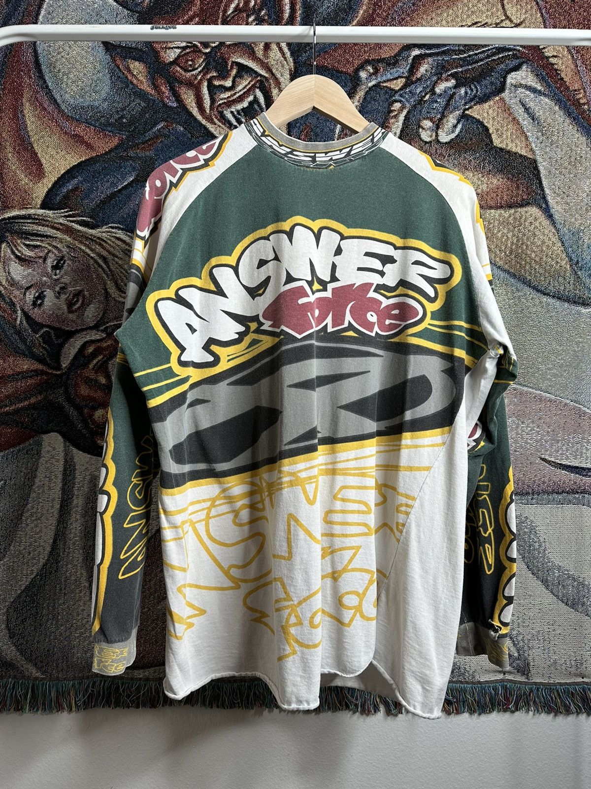 image of Made In USA x Moto Vintage90’S Answer Force Motocross Longsleeve Shirt, Men's (Size Large)
