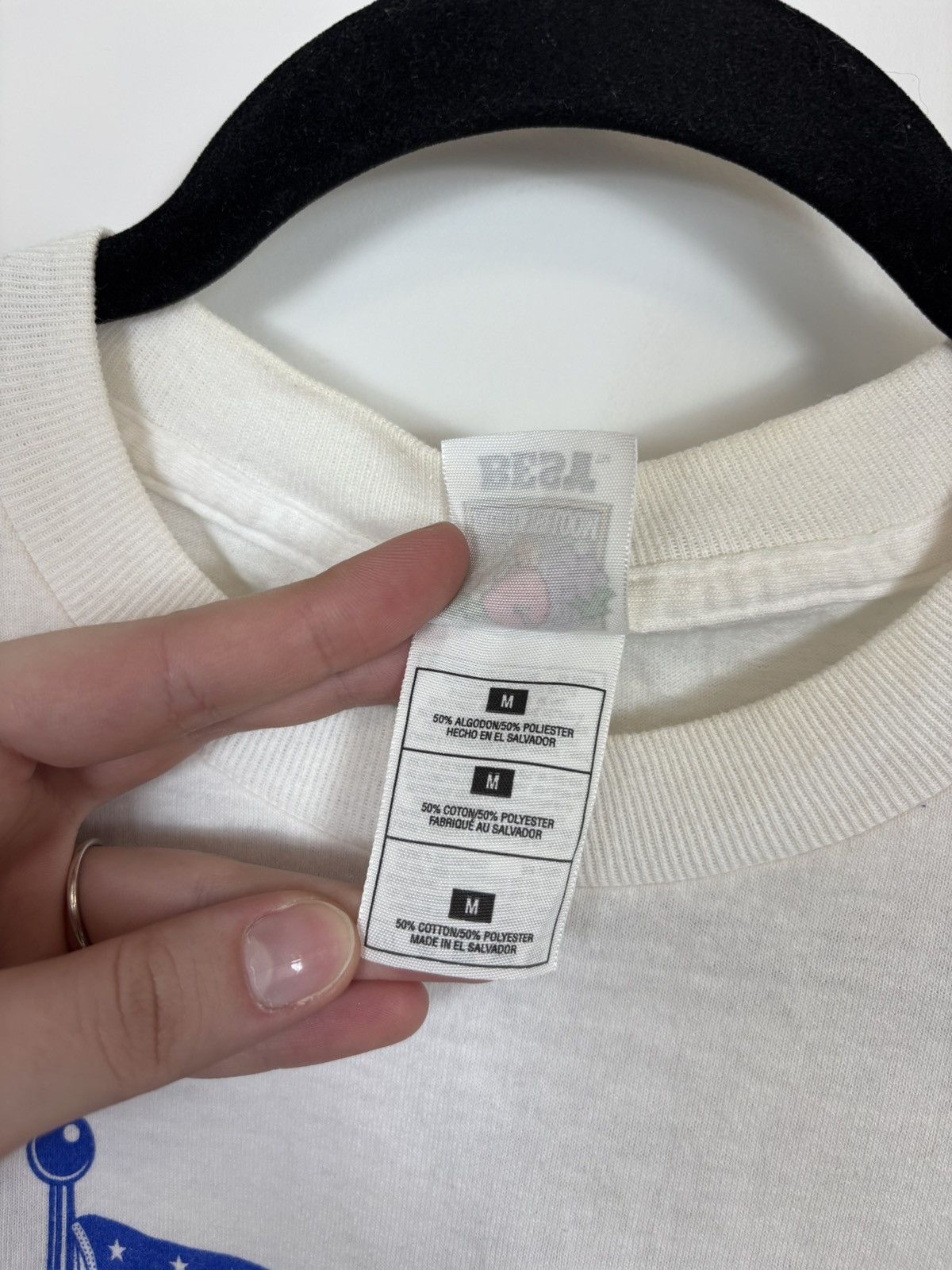 Fruit Of The Loom Vintage 1990s Big USA Flag Logo White T-Shirt Tee Size US M / EU 48-50 / 2 - 16 Thumbnail