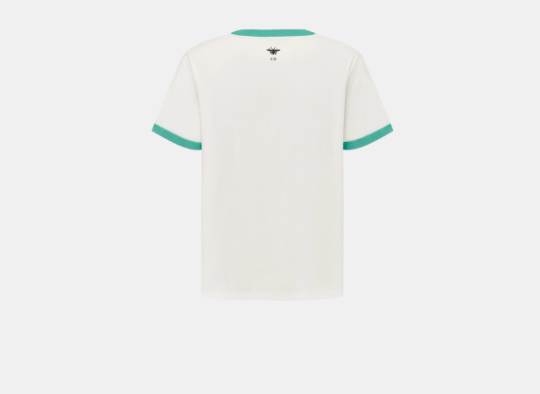 Dior o1w1db10925 443T27 Dioriviera T-Shirt in Ecru/Aquamarina Size S / US 4 / IT 40 - 2 Thumbnail