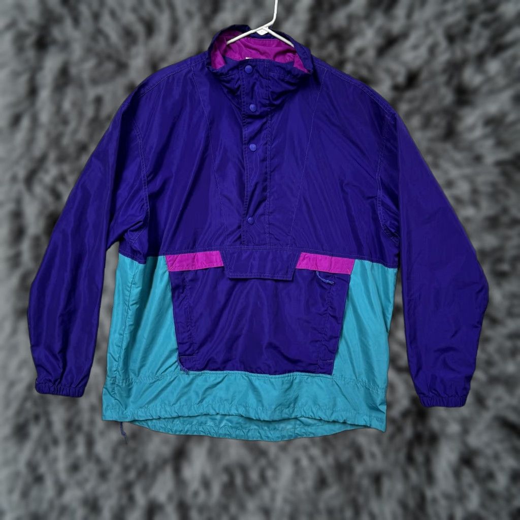 Vintage VINTAGE REI CO-OP Jacket Mens Large Purple Teal Anorak Windbreaker Pullover Size US L / EU 52-54 / 3 - 1 Thumbnail