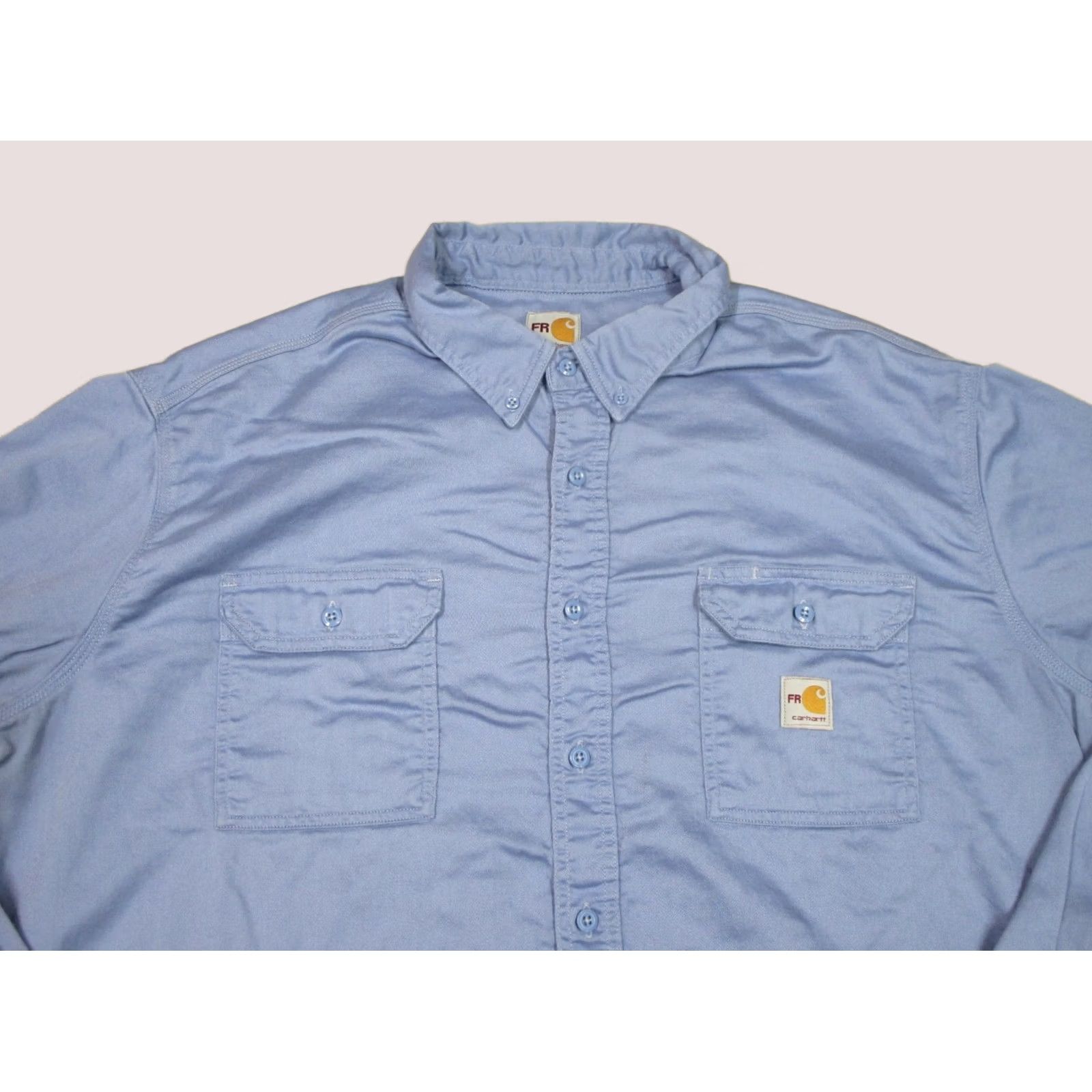 Carhartt Carhartt FR Shirt Men 4XL Blue Long Sleeve Button Up Workwear Shirt Size US XXL / EU 58 / 5 - 1 Thumbnail