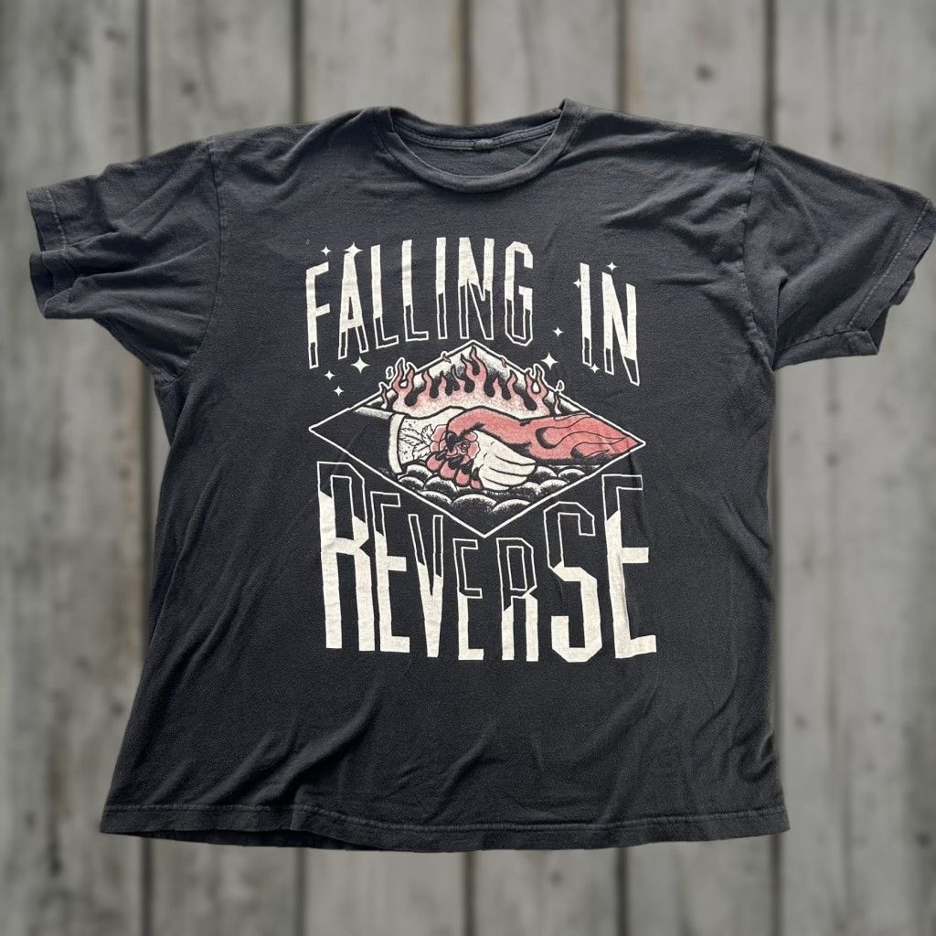 Tultex Falling In Reverse Shirt Mens XL Band Tee Flame Heart Graphic Punk Rock Music Size US XXL / EU 58 / 5 - 1 Thumbnail