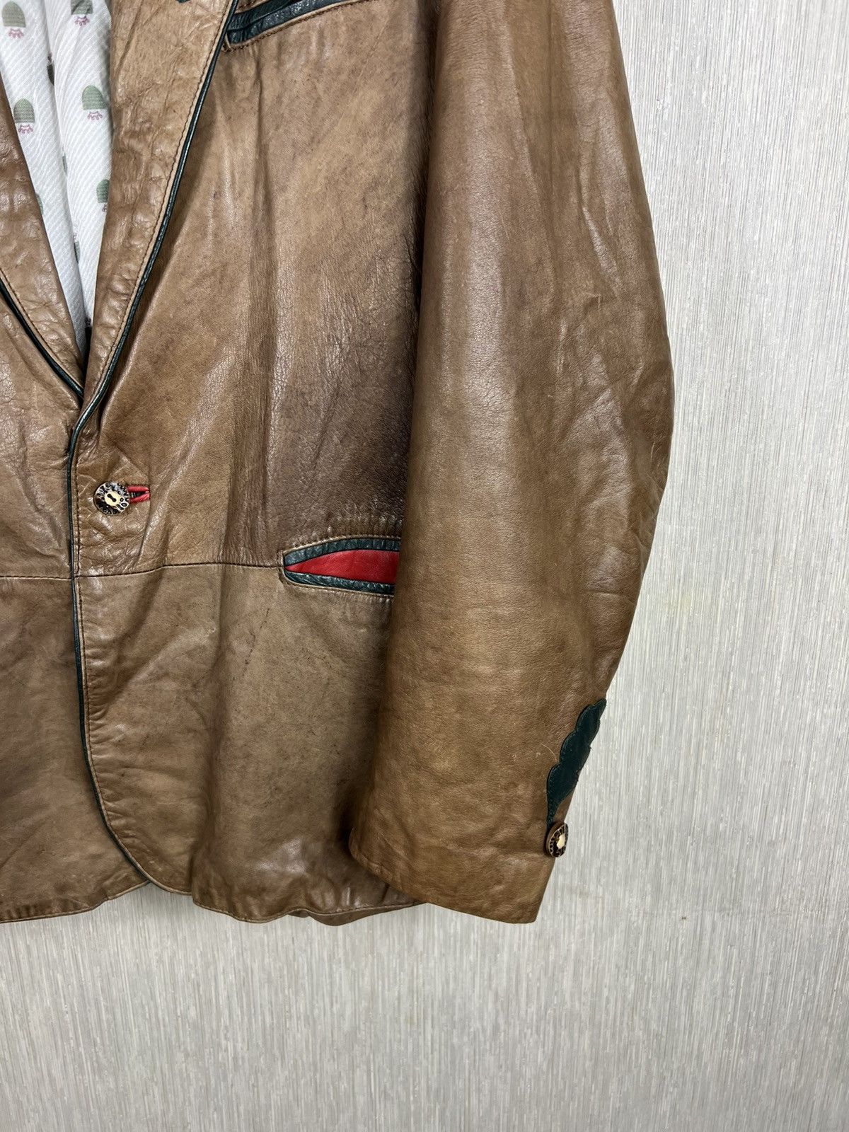 Vintage Vintage 70s genuine leather blazer jacket nordic retro Size US L / EU 52-54 / 3 - 6 Thumbnail