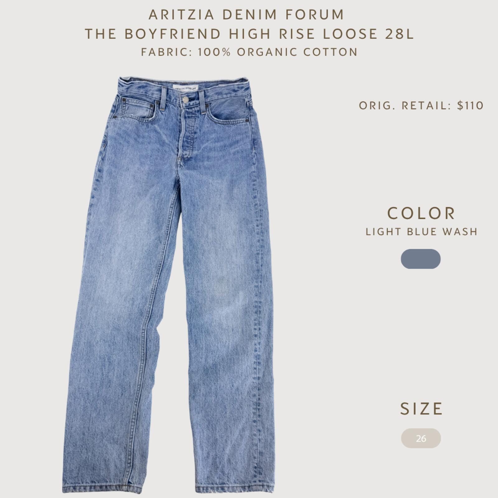 Aritzia Aritzia Denim Forum Boyfriend High Rise Jeans 26 Size 26" / US 2 / IT 38 - 2 Thumbnail