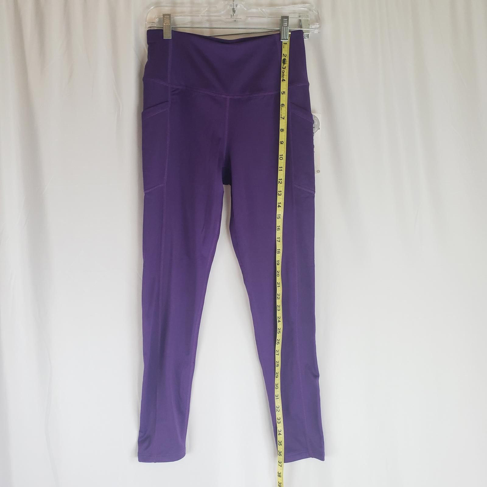 Layer 8 Stylish Purple High-Waisted Leggings with Pockets Size 28" / US 6 / IT 42 - 2 Thumbnail
