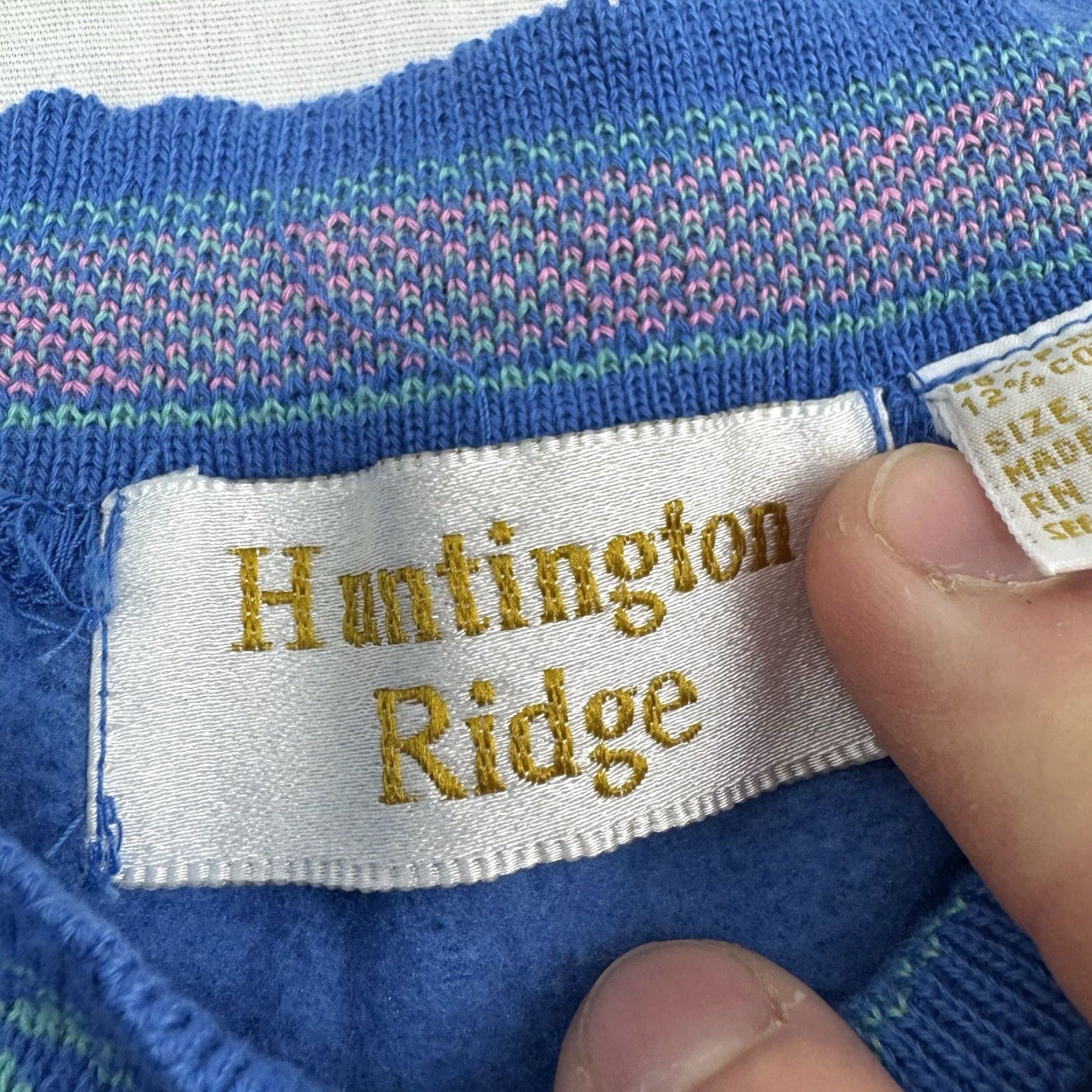 Vintage VINTAGE Huntington Ridge Womens Sweatshirt Crew Neck Long Sleeve Floral Blue 90s Activewear M Womens Size M / US 6-8 / IT 42-44 - 4 Thumbnail