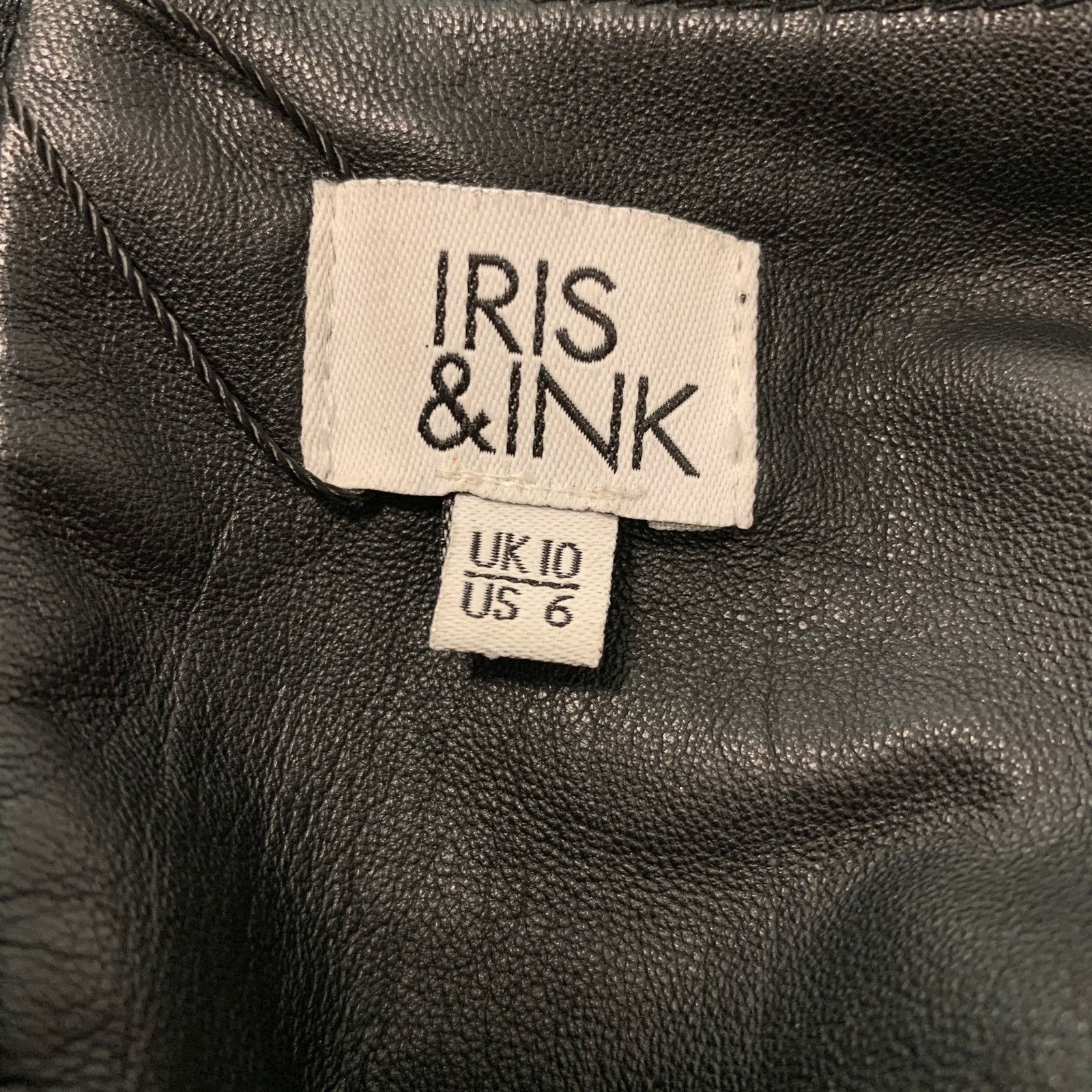 Other IRIS and INK Black Leather Calf Hair 3/4 Sleeves Casual Top Size M / US 6-8 / IT 42-44 - 7 Thumbnail