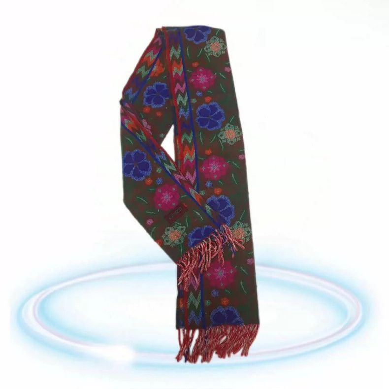 Kenzo KENZO size30*156cm 1980s children's fun cashmere shawl scar Size ONE SIZE - 5 Thumbnail