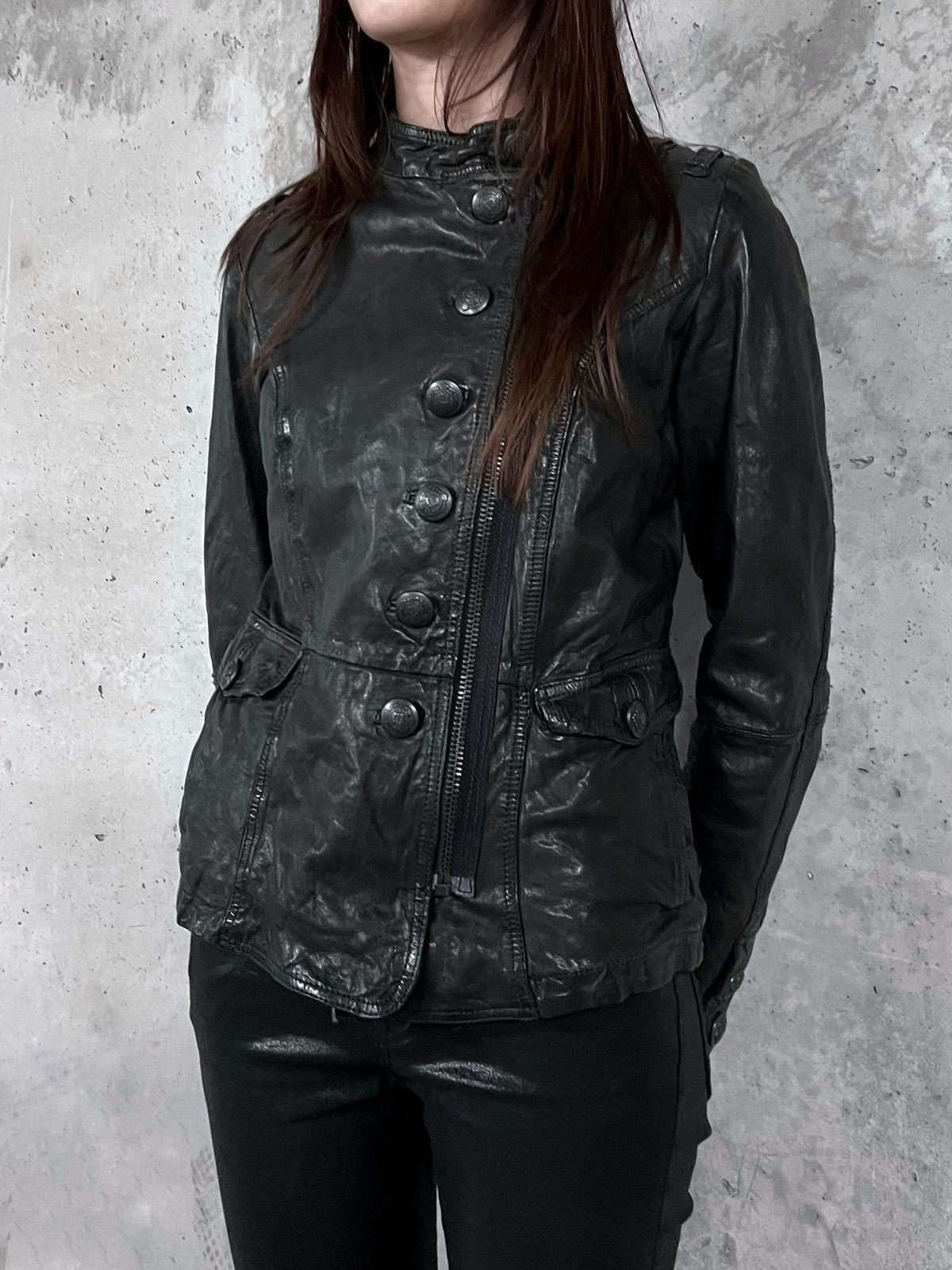 Hedi Slimane Napoleon Genuine Leather Indie Sleaze Asymmetrical Jacket Size M / US 6-8 / IT 42-44 - 2 Thumbnail