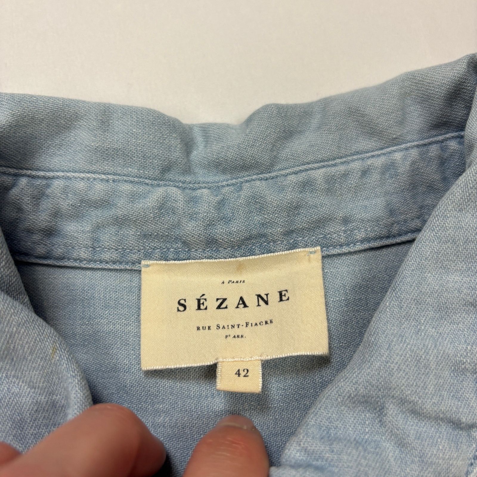 Sezane Sezane Embroidered Tomboy Oversized Button Up Shirt 42 Size M / US 6-8 / IT 42-44 - 5 Thumbnail