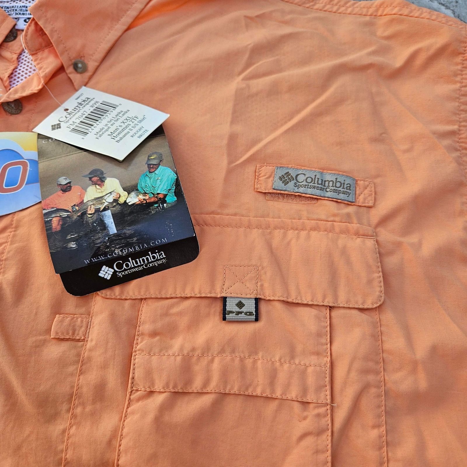 Fruit Of The Loom Columbia PFG Bahama Shirt Orange Vented Fishing Mens XXL Size US L / EU 52-54 / 3 - 3 Thumbnail