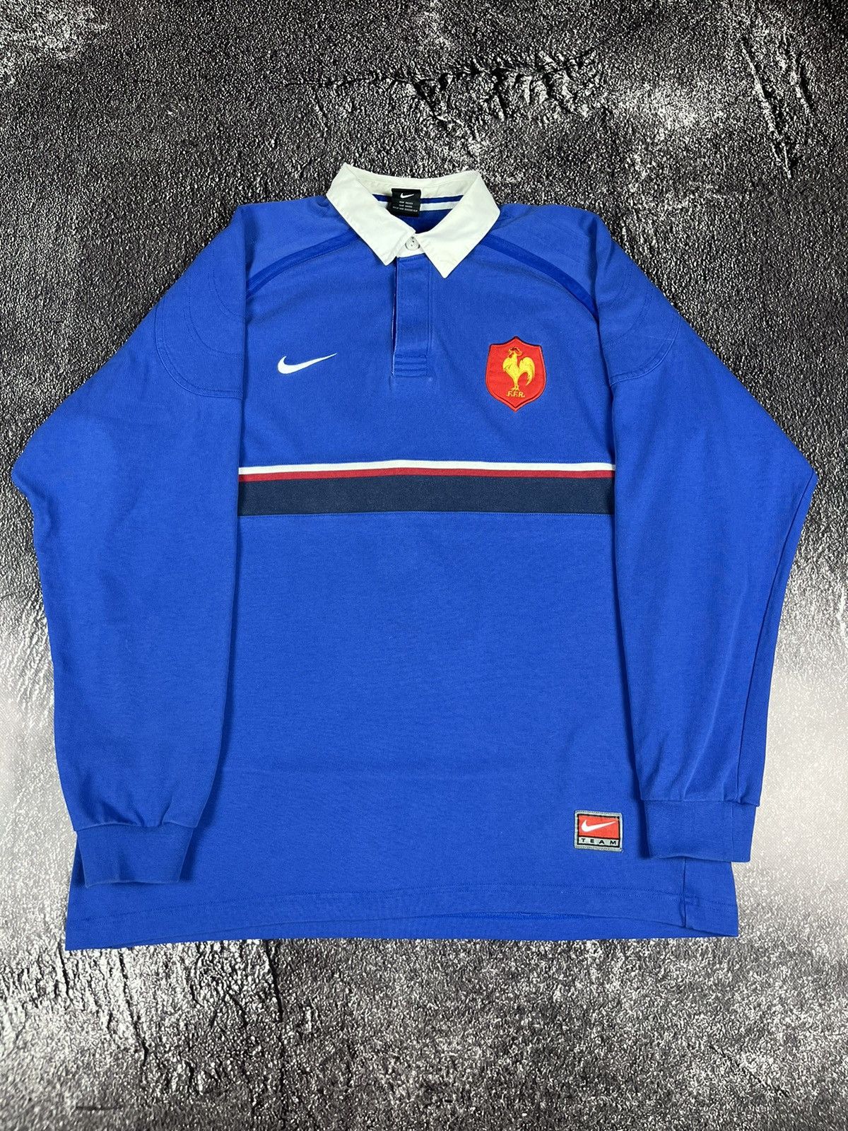 Vintage Nike France Rugby Union Jersey Long Sleeve Shirt