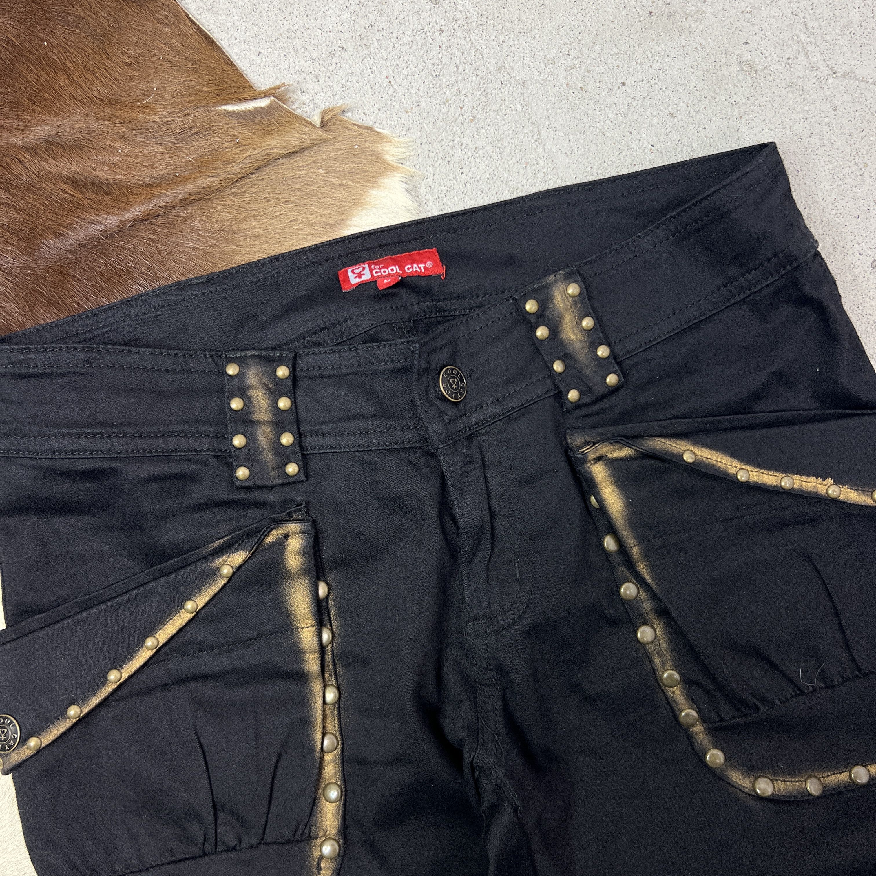 Vintage Vintage Streetwar Studded Capri Pants Y2K Size 26" / US 2 / IT 38 - 3 Thumbnail
