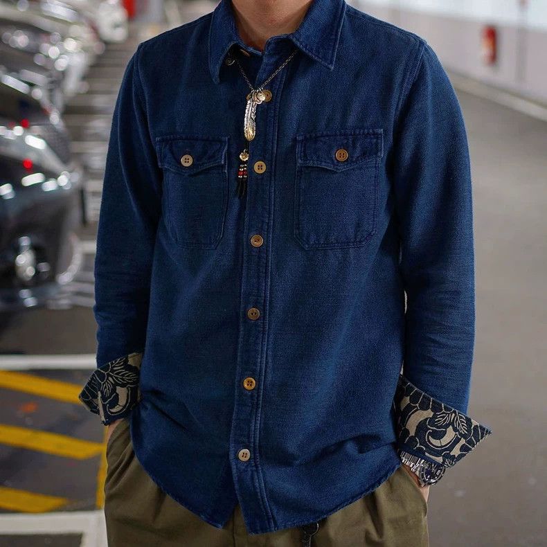 visvim ict bandana cashew flower long sleeve shirt