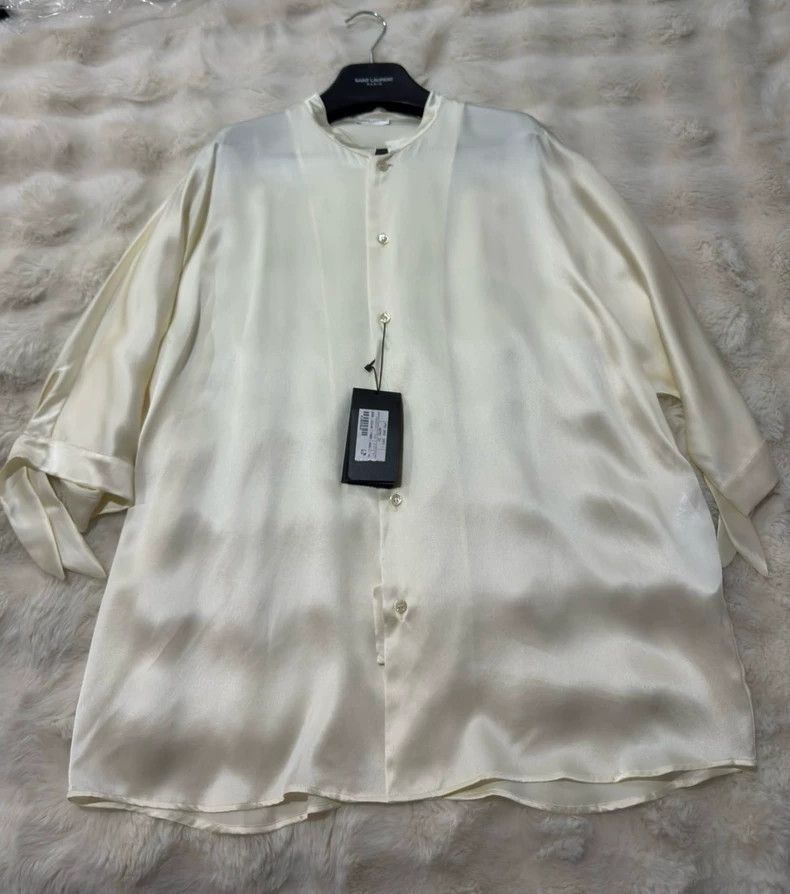 Saint Laurent Paris Saint Laurent Paris size 41 Platinum silk shirt Size XL / US 12-14 / IT 48-50 - 1 Thumbnail