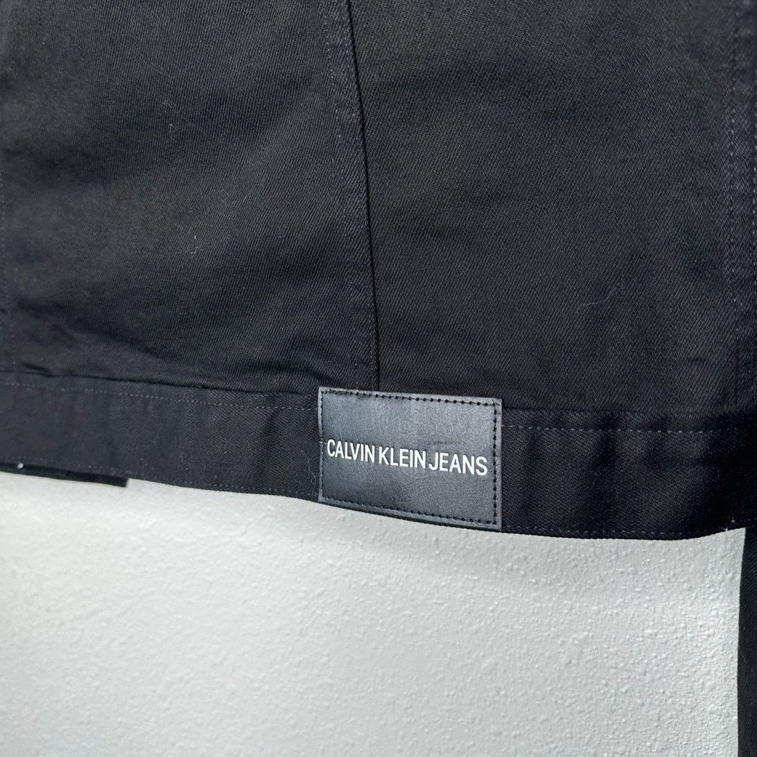 Calvin Klein Calvin Klein Black Denim Silver Button Collared Jean Jacket Size M / US 6-8 / IT 42-44 - 7 Thumbnail
