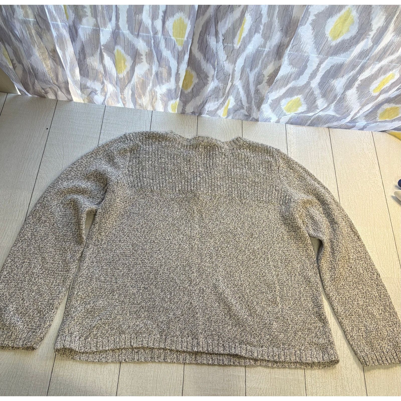 Other Christopher & Banks Gray Marled Henley Sweater XL Size XL / US 12-14 / IT 48-50 - 2 Thumbnail