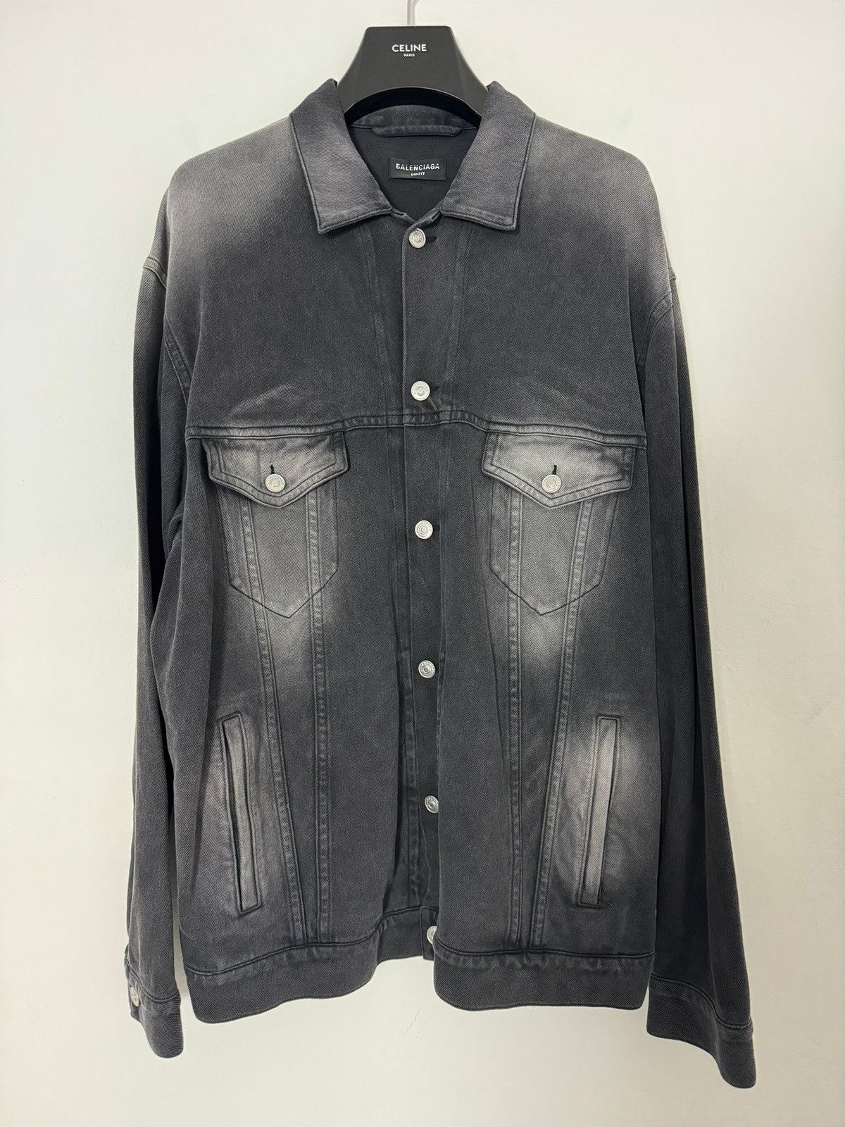 Balenciaga FW21 Denim Jersey Jacket Trucker Trompe L’oeil Size US M / EU 48-50 / 2 - 3 Thumbnail