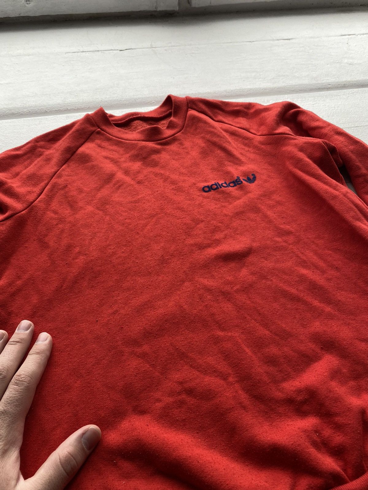 Adidas × Vintage 80s Adidas Red Mens Sweatshirt W Germany rare Size US M / EU 48-50 / 2 - 8 Thumbnail