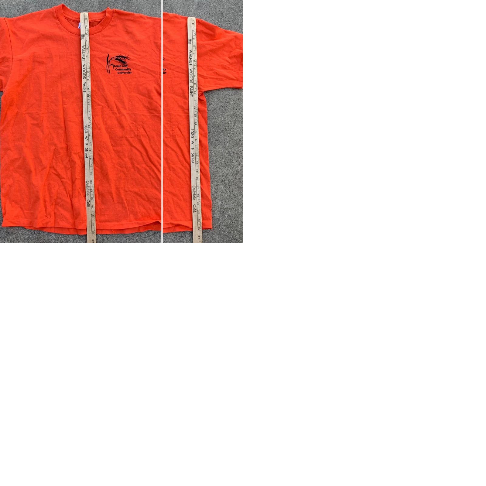 Anvil VINTAGE Grain and Commodity University T-Shirt Short Sleeve Crew Neck XL Orange Anvil Cotton Jersey Graphic Print Mens Size US XL / EU 56 / 4 - 9 Thumbnail