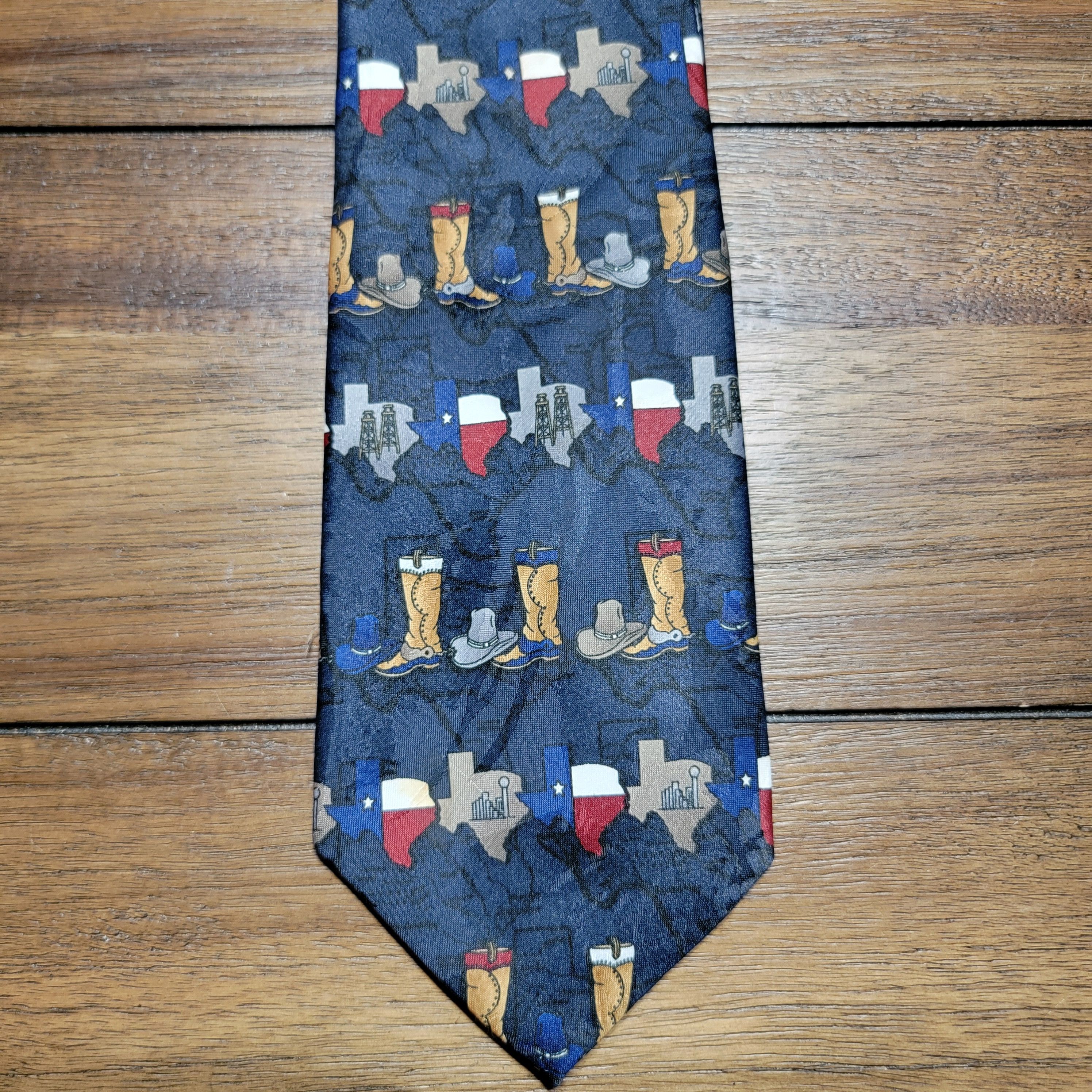 Puritan Puritan Texas Theme 100% Polyester Tie Size ONE SIZE - 2 Thumbnail