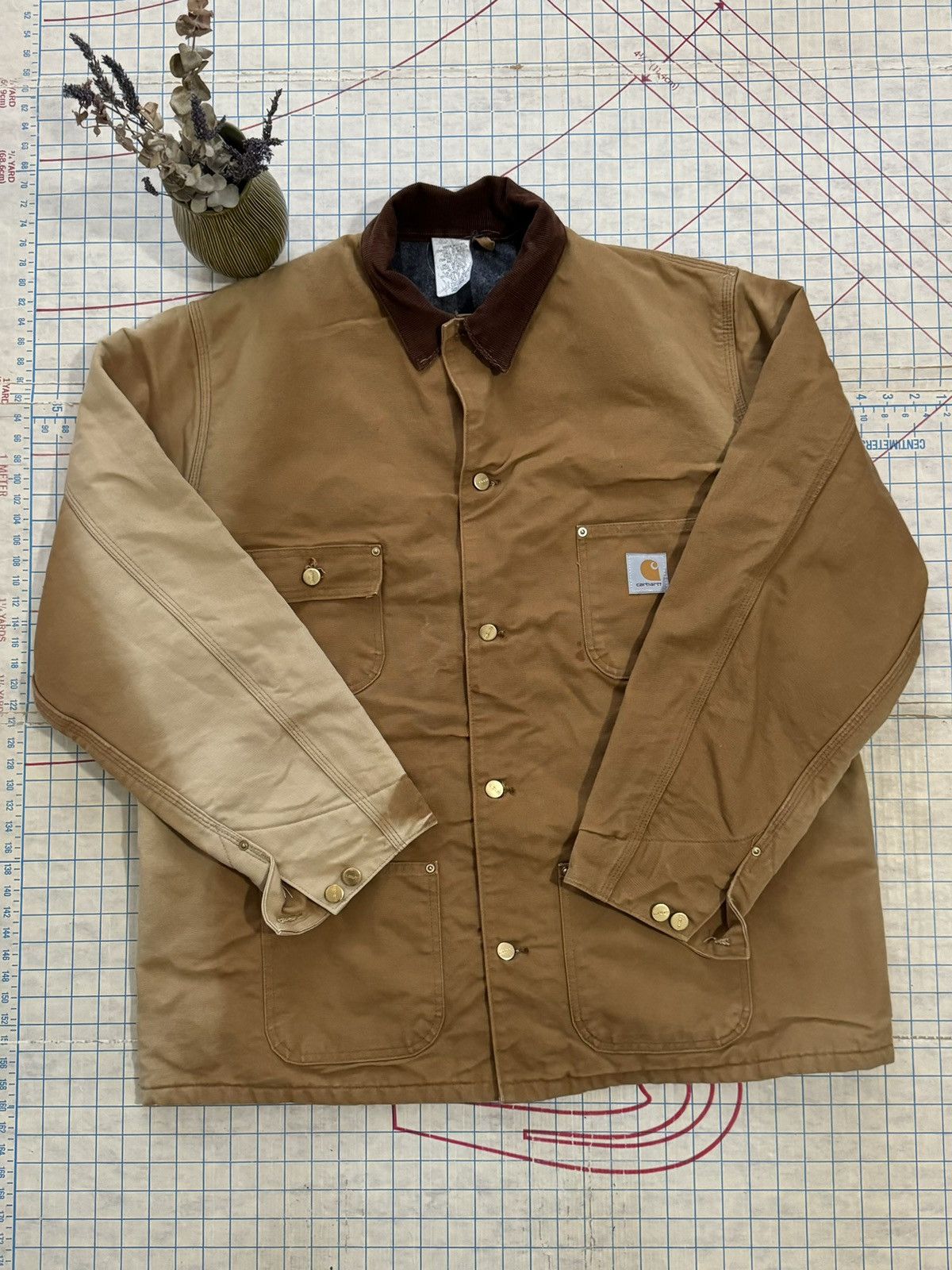 Carhartt × Vintage Carhartt Chore Coat Duck Canvas Nice Fade Blanket Lined Barn Size US XL / EU 56 / 4 - 5 Thumbnail