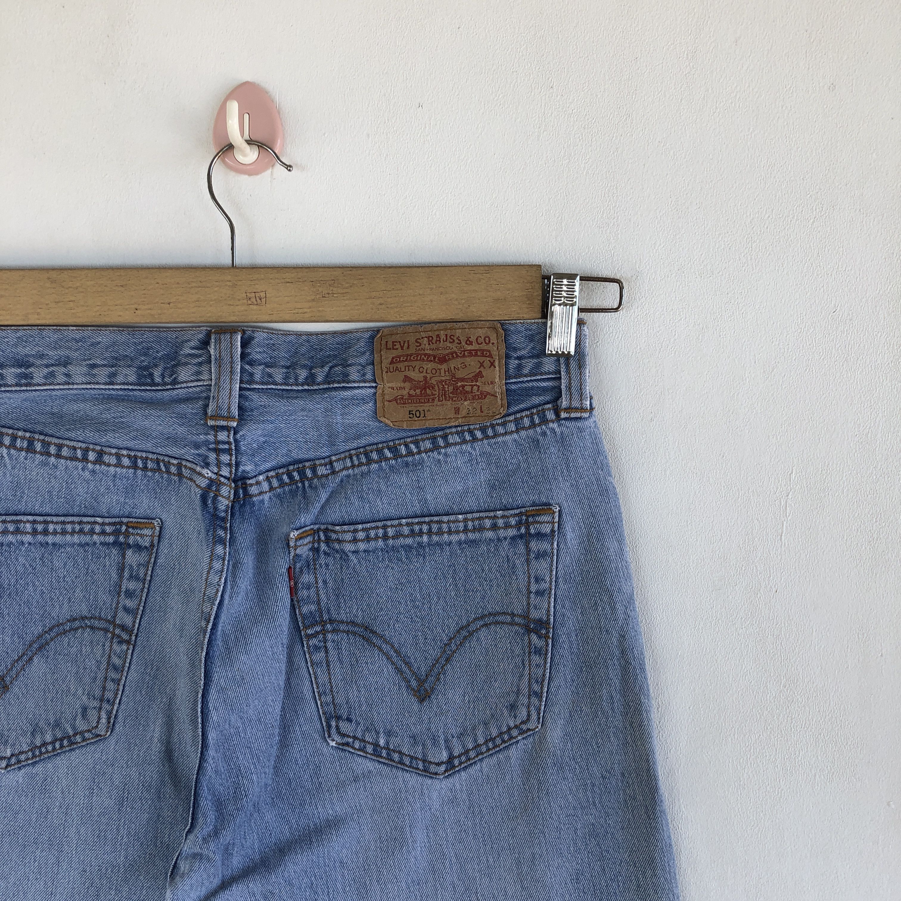 Levi's Vintage Y2K Levis 501 Light Wash Jeans Levi's Sunfaded Denim Size US 30 / EU 46 - 5 Thumbnail