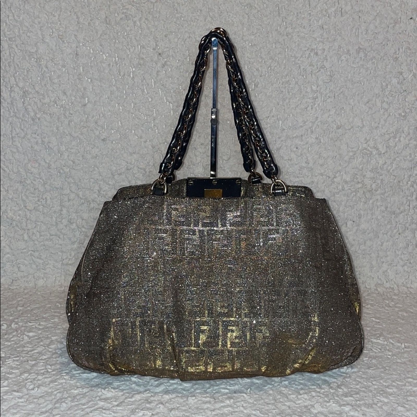 Fendi Fendi Mia Metallic Zucca Lurex Large Tote Size ONE SIZE - 7 Thumbnail