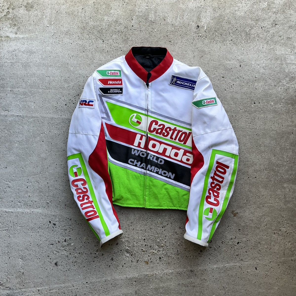 image of Honda World Champion Textile Racing Jacket Cbr Hcr Cbf Motor in White, Men's (Size XL)