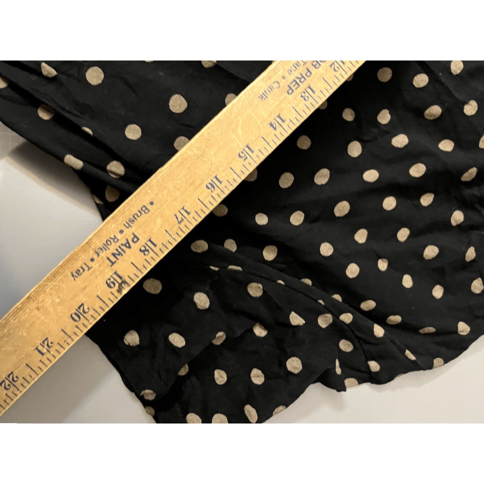 Zara Zara Shirt Womens XL Black Tan Polka Dot High Low Hem Short Sleeve Cotton Size XL / US 12-14 / IT 48-50 - 5 Thumbnail
