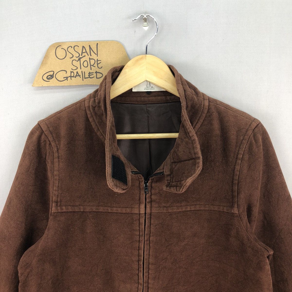 Japanese Brand Vintage Minimalist Brown Denim Zipper Jacket Size US S / EU 44-46 / 1 - 4 Thumbnail