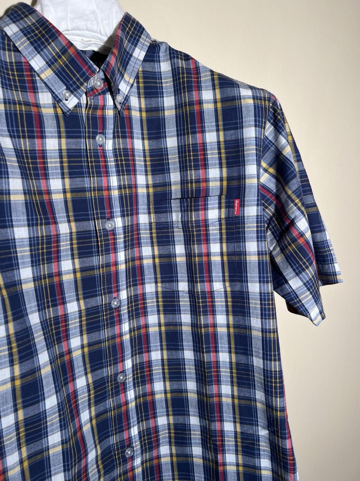 Supreme SUPREME S/S COTTON PLAID SHIRT BLUE LARGE Size US L / EU 52-54 / 3 - 4 Thumbnail