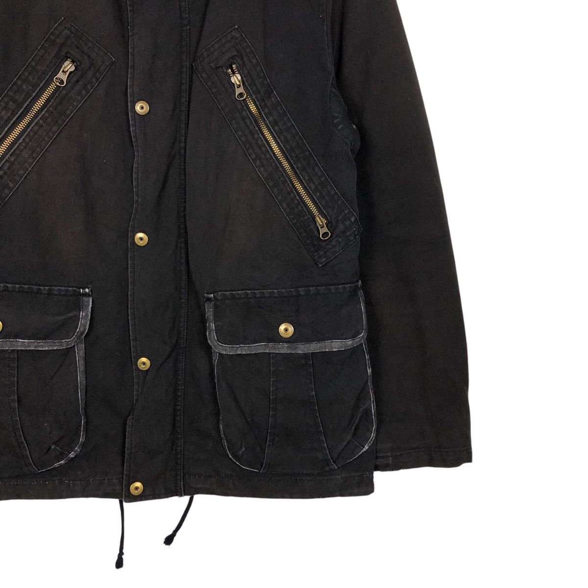 PPFM Rich Black Biker Jacket PPFM Asymmetrical Pocket Punk Style Size US M / EU 48-50 / 2 - 6 Thumbnail