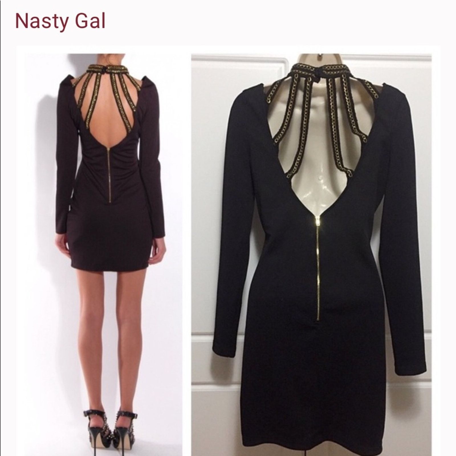 Nasty Gal NastyGal Cage Collar Dress Mini Short Sexy Business Party Size S / US 4 / IT 40 - 2 Thumbnail