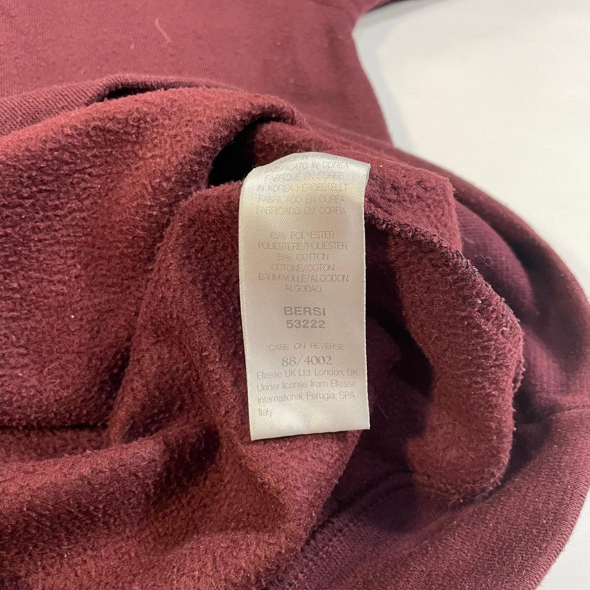 Ellesse Burgundy Ellesse sweatshirt with embroidered logo Size US L / EU 52-54 / 3 - 9 Thumbnail