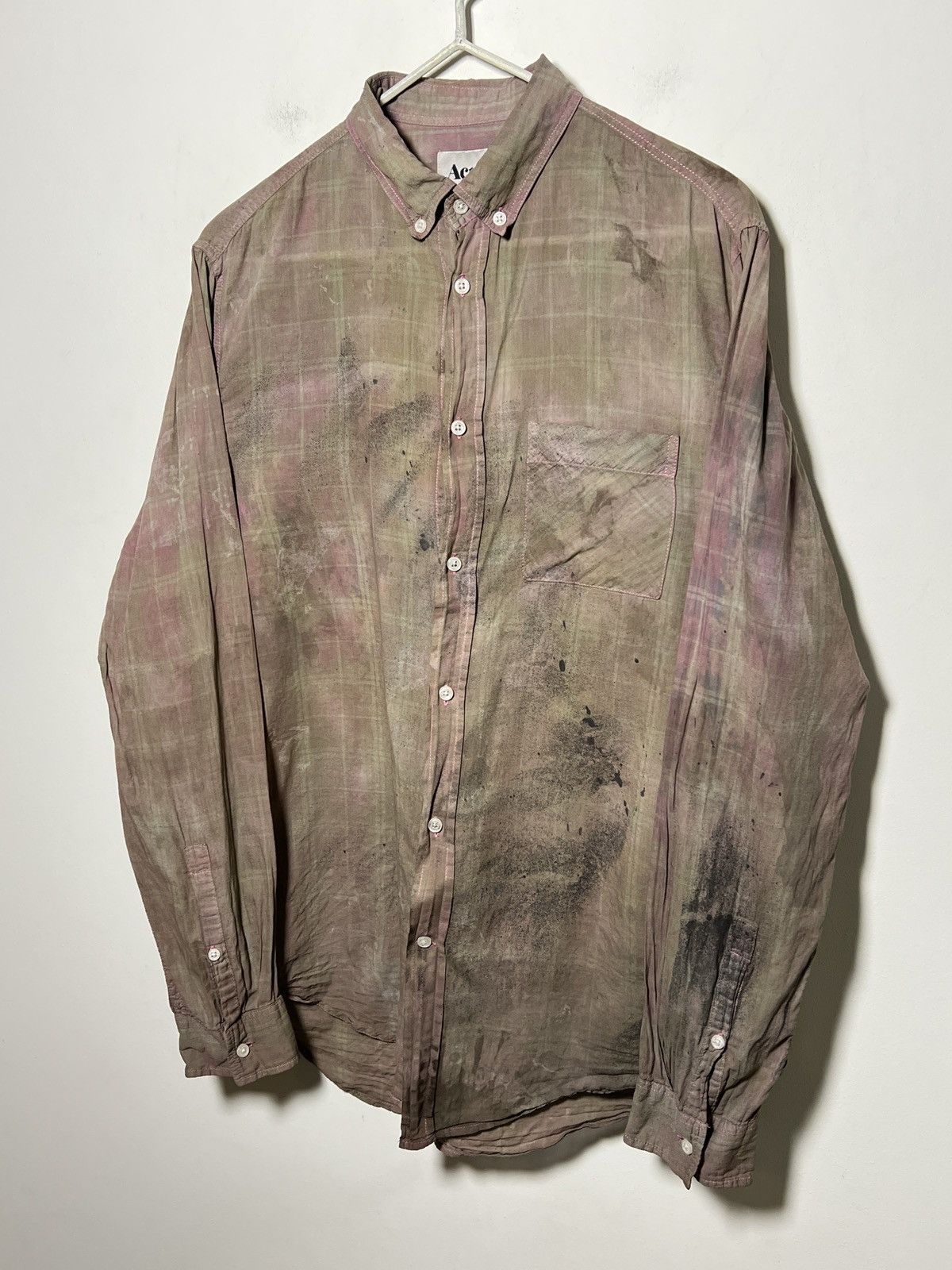 Acne Studios Acne Studios distressed and artfully chaotic painted shirt Size US M / EU 48-50 / 2 - 3 Thumbnail