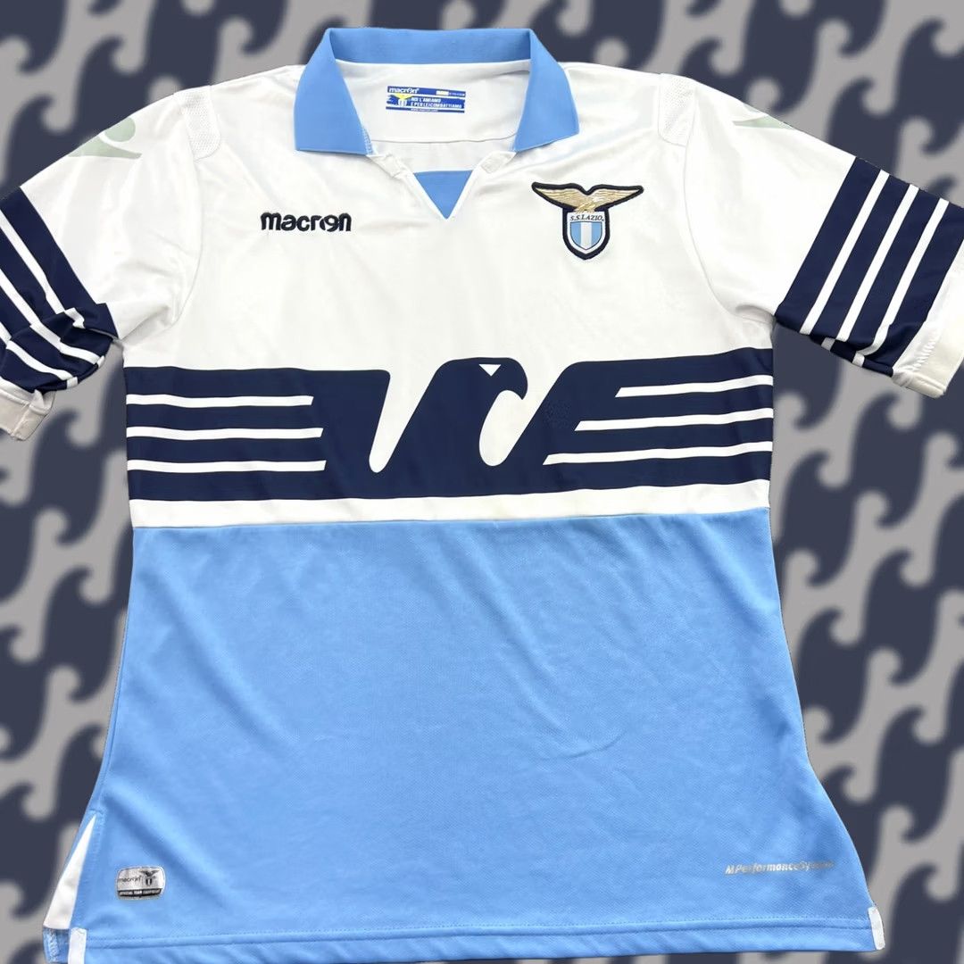Macron Lazio Macron 2018 2019 HOME Jersey Medium Football Adult Shirt Unisex Multicolor Short Sleeve Moisture Wicking Quick Dry Size US M / EU 48-50 / 2 - 1 Thumbnail