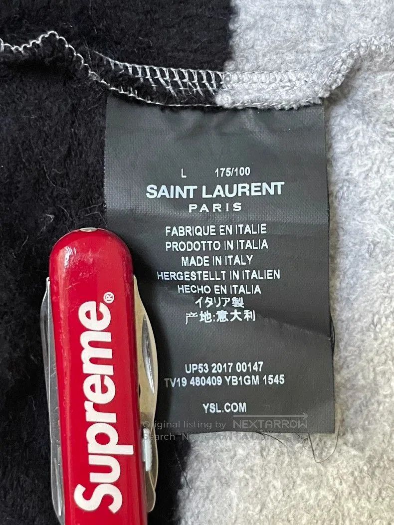Saint Laurent Paris Saint Laurent Striped Mock Neck Hoodie. Size US M / EU 48-50 / 2 - 6 Thumbnail
