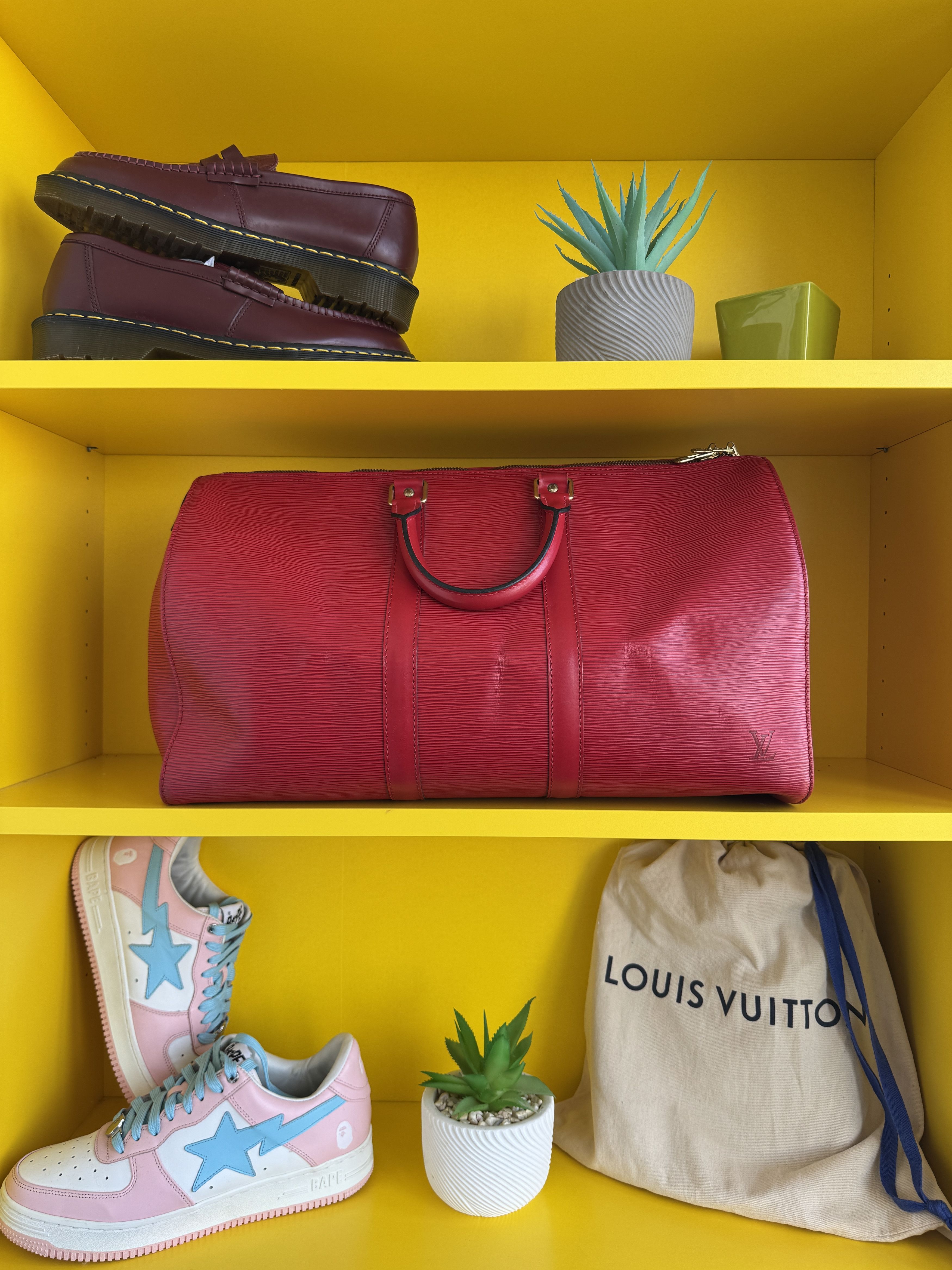 Louis Vuitton LOUIS VUITTON RED EPI LEATHER KEEPALL 45 Size 44 - 2 Thumbnail