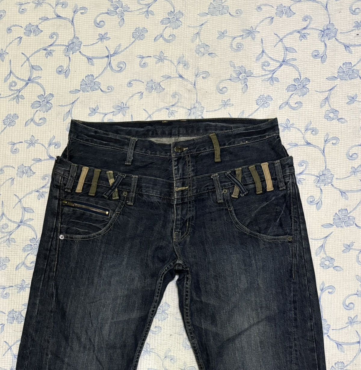 Japanese Brand Japanese High Quality Double Waist Jeans Distressed Denim Size US 34 / EU 50 - 5 Thumbnail
