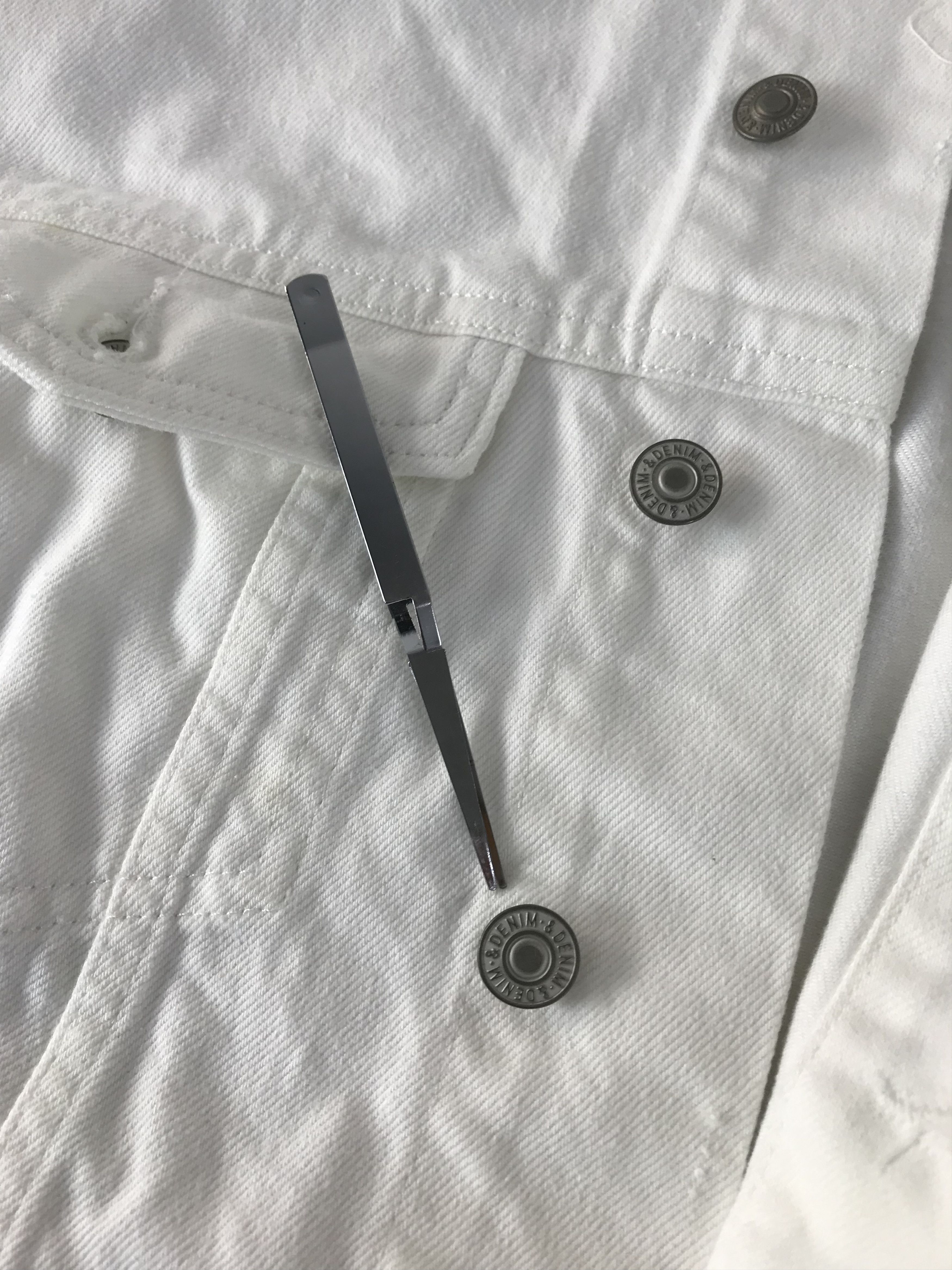 Zara Zara White Denim Jacket Trucker Streetwear Fashion Size S / US 4 / IT 40 - 15 Thumbnail