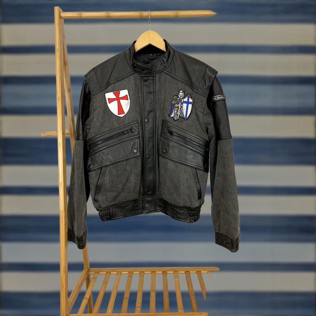 Shein VTG Hein Gericke Cafe Racer Motorcycle Leather Jacket Knight M Black Charcoal Mens Jacket) Size US M / EU 48-50 / 2 - 1 Thumbnail