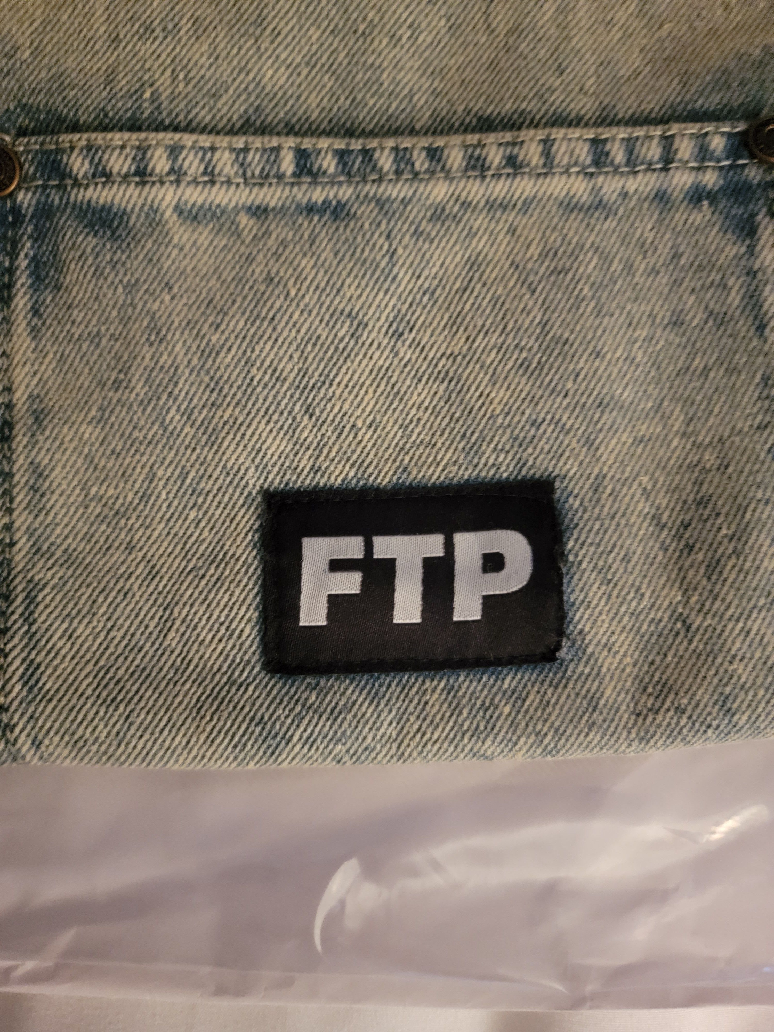 Fuck The Population FTP Frayed Denim Logo Chore Jacket (Dirt Wash, L) Size US L / EU 52-54 / 3 - 6 Thumbnail