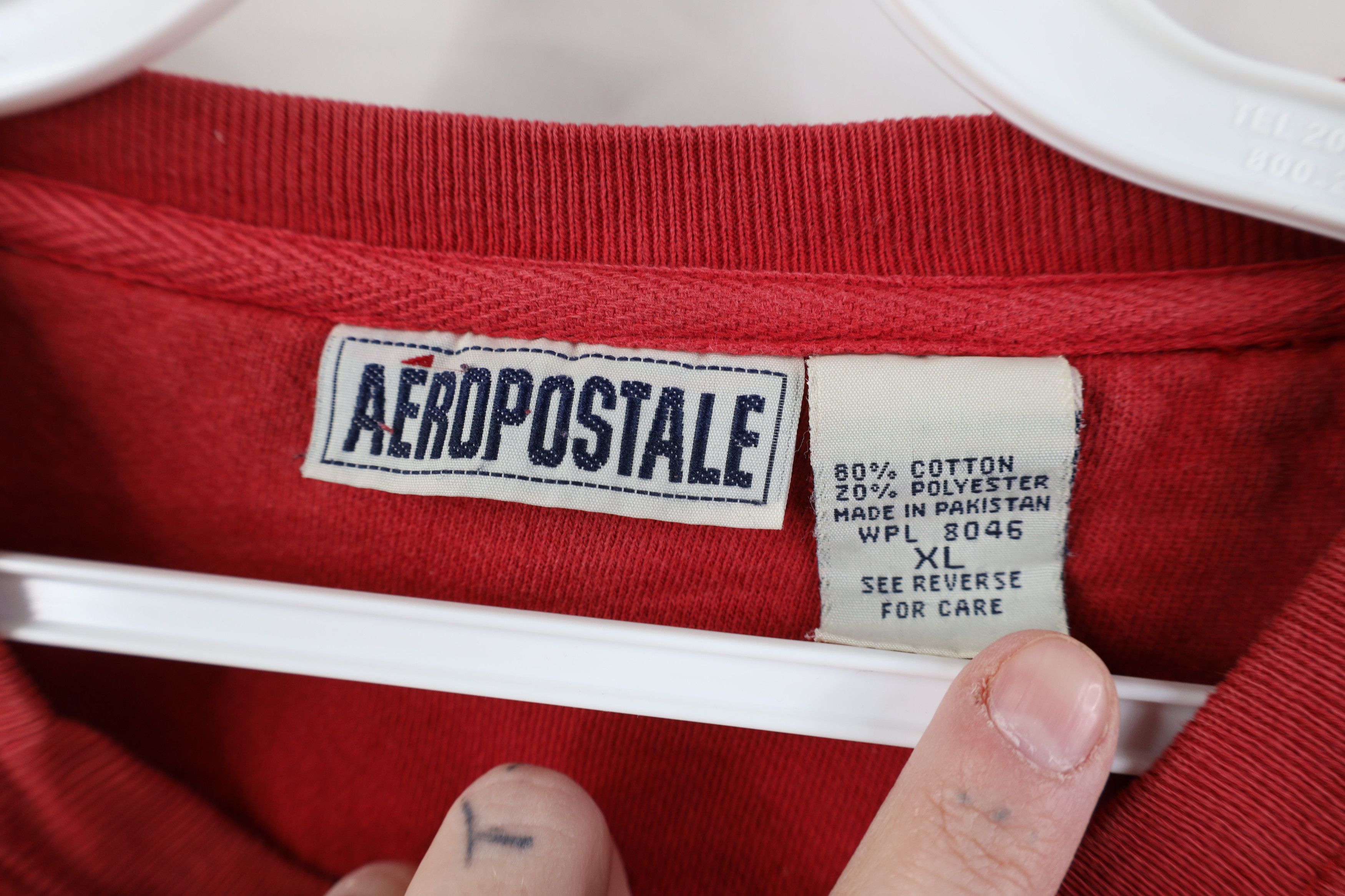 Aeropostale Vintage 90s Y2K Aeropostale Spell Heavyweight Sweatshirt Red Size US XL / EU 56 / 4 - 9 Thumbnail