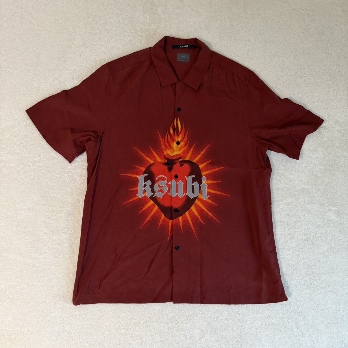 Ksubi Ksubi Red Heart Button Up Shirt Size US XL / EU 56 / 4 - 1 Thumbnail