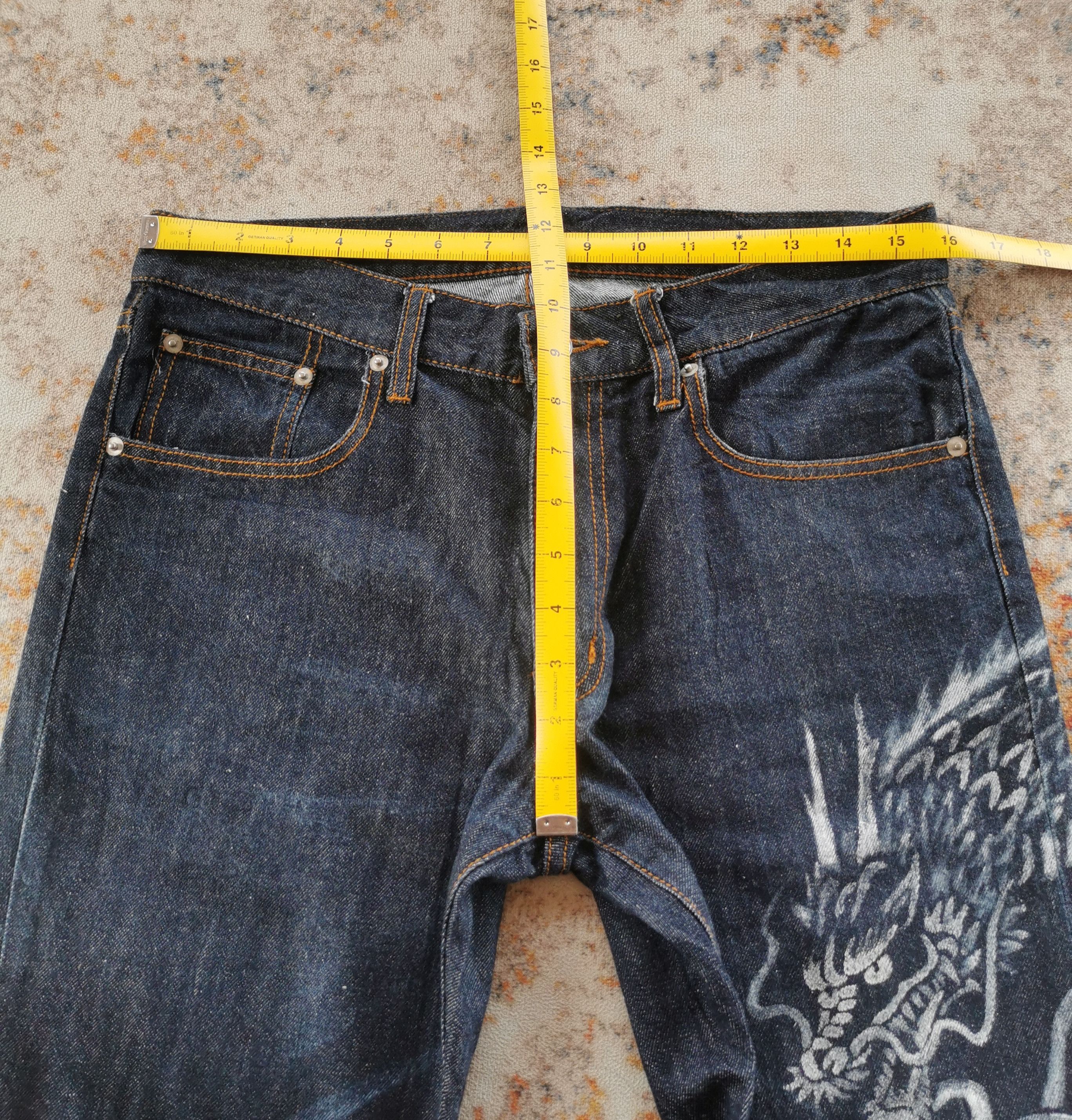 Evisu Dragon Art Denim Jeans Custom Streetwear Piece Size US 31 - 10 Thumbnail